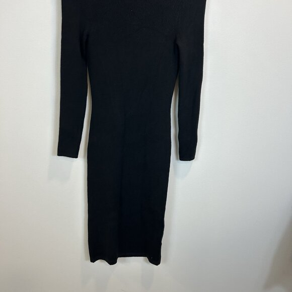 NWT ABERCROMBIE & FITCH Size Medium Black Open-back Midi Sweater Dress - Picture 4 of 10